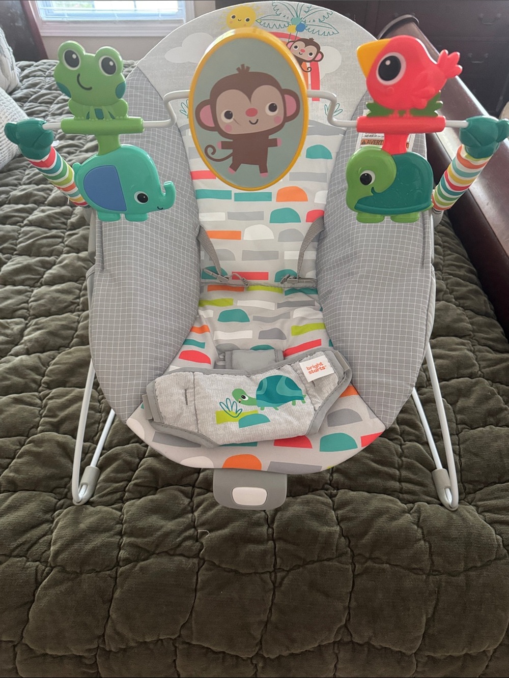 Bright Starts Vibrating bouncer in new condition